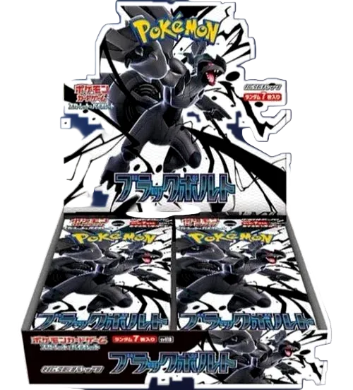 Black Bolt sv11b Japanese Pokemon booster box on dark Snorlax Traders background