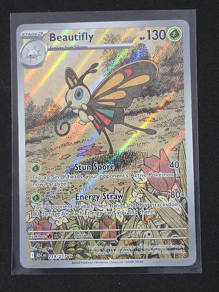 Beautifly • 219/217 • Illustration Rare • Ascended Heroes ASC • NM • Pokemon image 1