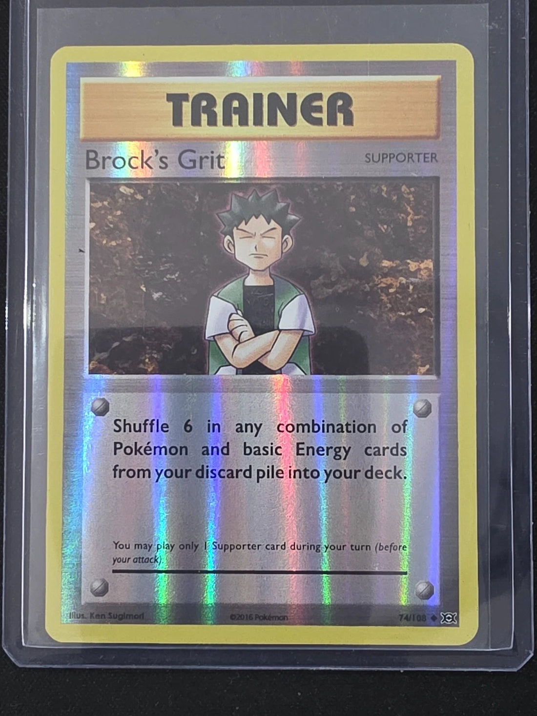 Brock's Grit 74/108 Uncommon Reverse Holo Evolutions LP image 1