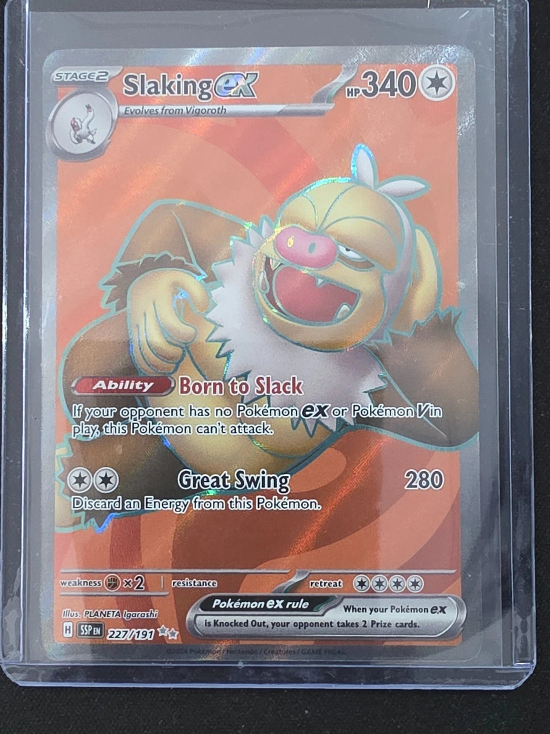 Slaking ex 227/191 - Surging Sparks - Pokemon Card NM/M image 1