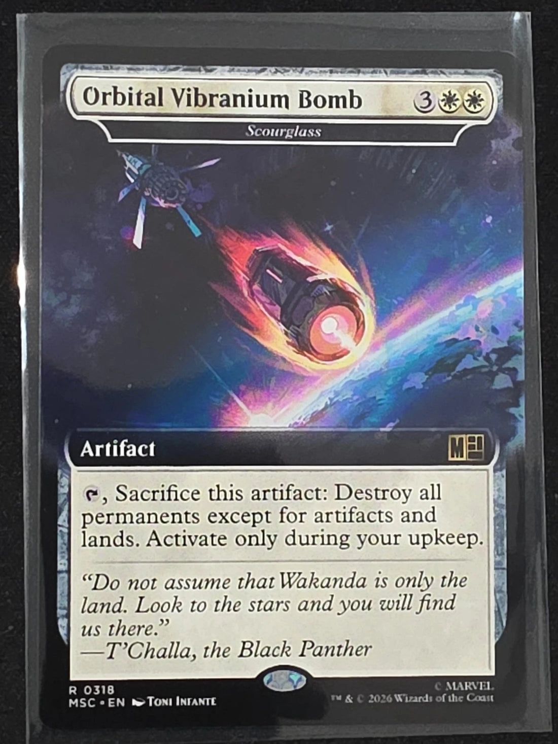 MTG - Orbital Vibranium Bomb - Scourglass - Near Mint - Extended Art - 0318 image 1