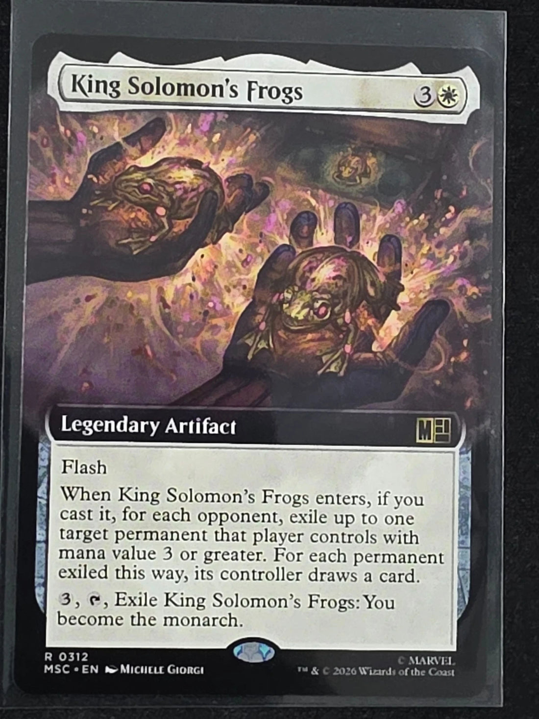 MTG - EXTENDED ART King Solomon's Frogs #312 Marvel Super Heroes Commander image 1