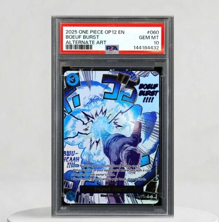 One Piece English - OP12-060 - Boeuf Burst - Event Manga Alternate Art - PSA 10 image 1