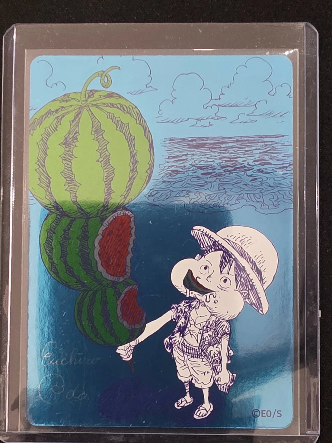 One Piece Luffy Watermelon MetaKira NatsuComi 2026 Eiichiro Oda Promo Card Japan image 1