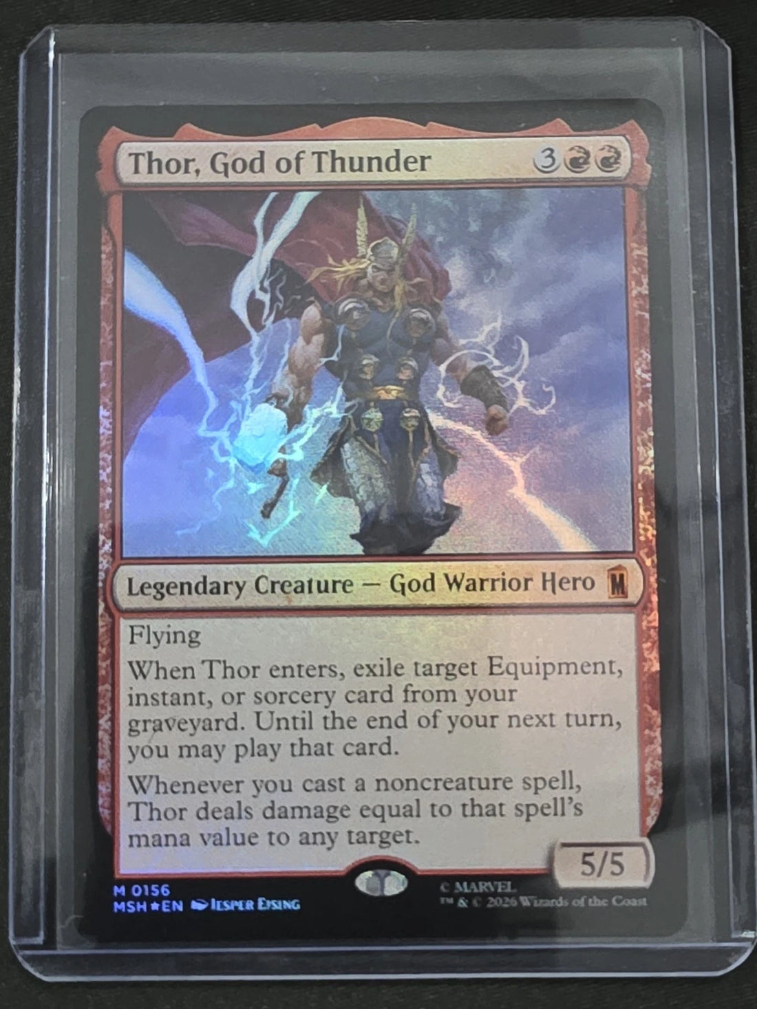 MTG. Marvel. Thor, God of Thunder. Mythic Foil Red M#0156 image 1