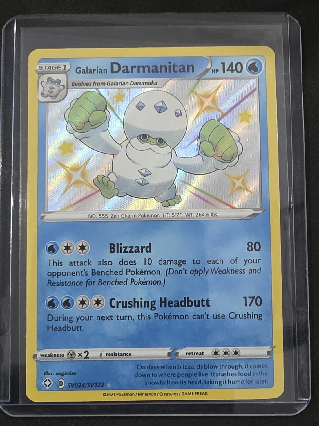 Galarian Darmanitan 2021 Pokemon Shining Fates Shiny Rare SV024/SV122 image 1