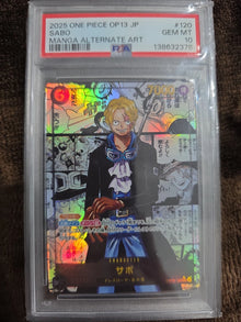 PSA 10 Sabo OP13-120 Manga Alt Art Carrying on His Will ONE PIECE Card Japanese image 1